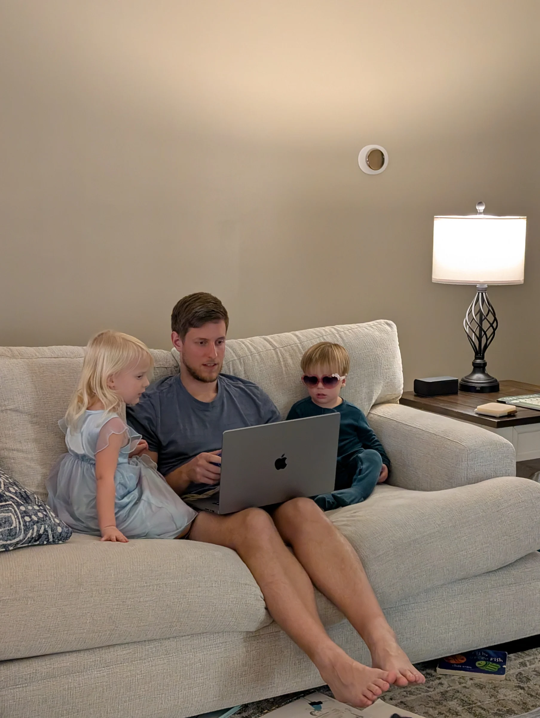 Played a round of Fighting Fruit with the kiddos! Poor Bennett still has hand foot mouth so hopefully it'll heal quickly. Overall today was good, much better recurring work meeting than last week!